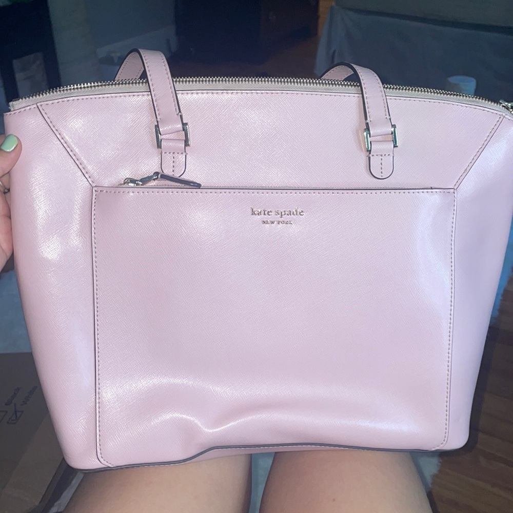 Bubblegum pink Kate Spade purse and wallet